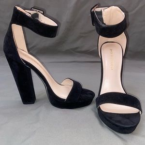 Tall heeled ankle strap sandal